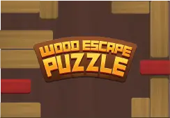 Wood Escape Puzzle, memindahkan balok kayu yang disusun di papan sehingga balok utama tertentu bisa keluar